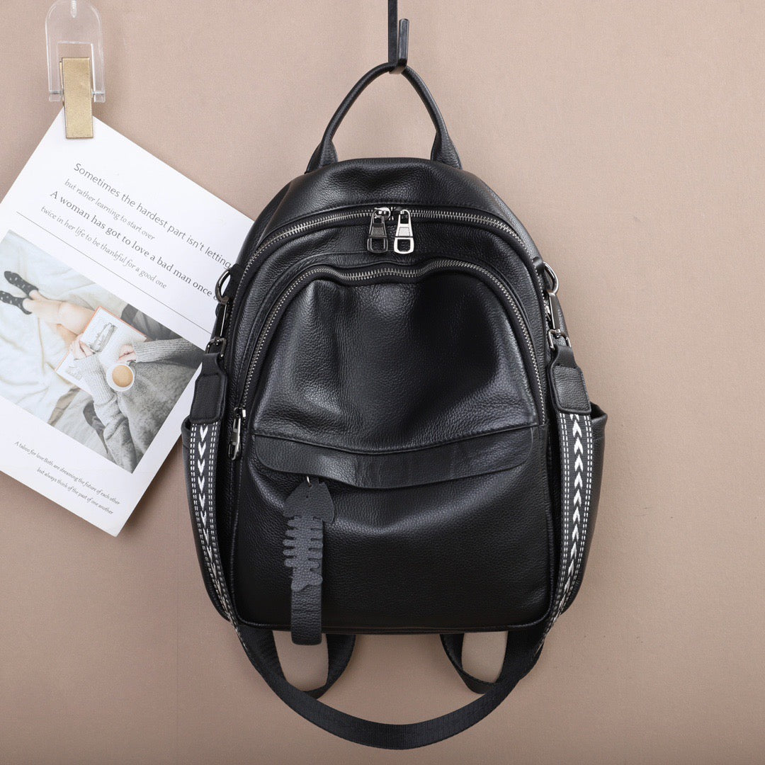 Brittany Top-grained Cowhide Leather Backpack